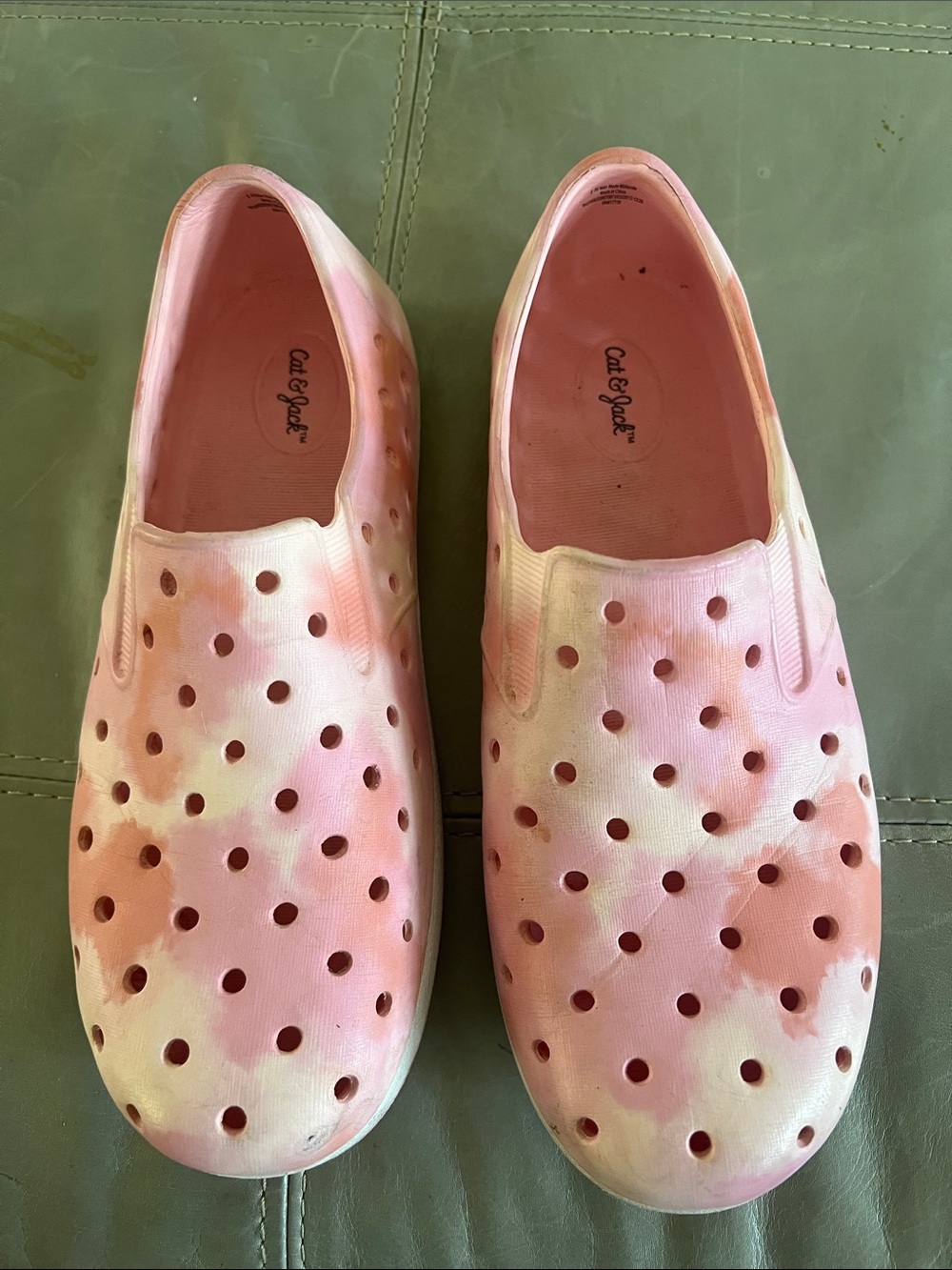 Cat & Jack Pink and Cream Tie-Dye Slip-On Water Clogs